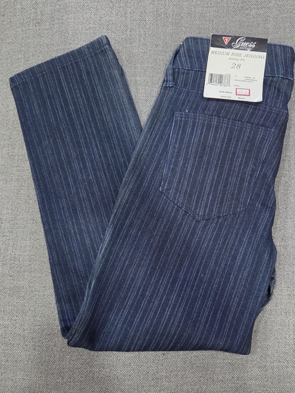 Guess Womens  Navy Pinstripe Skinny Jeans